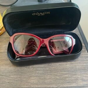 Coach HC 8232 L1010 50298H Burgundy Glitter sunglasses. With case